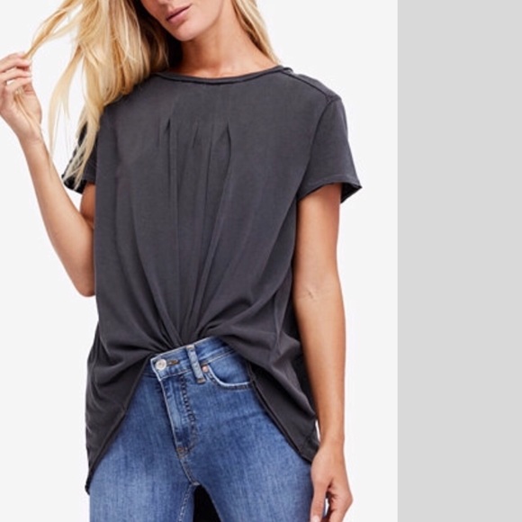 Free People Tops - FREE PEOPLE Little Gem Knit Tee Grey NWT